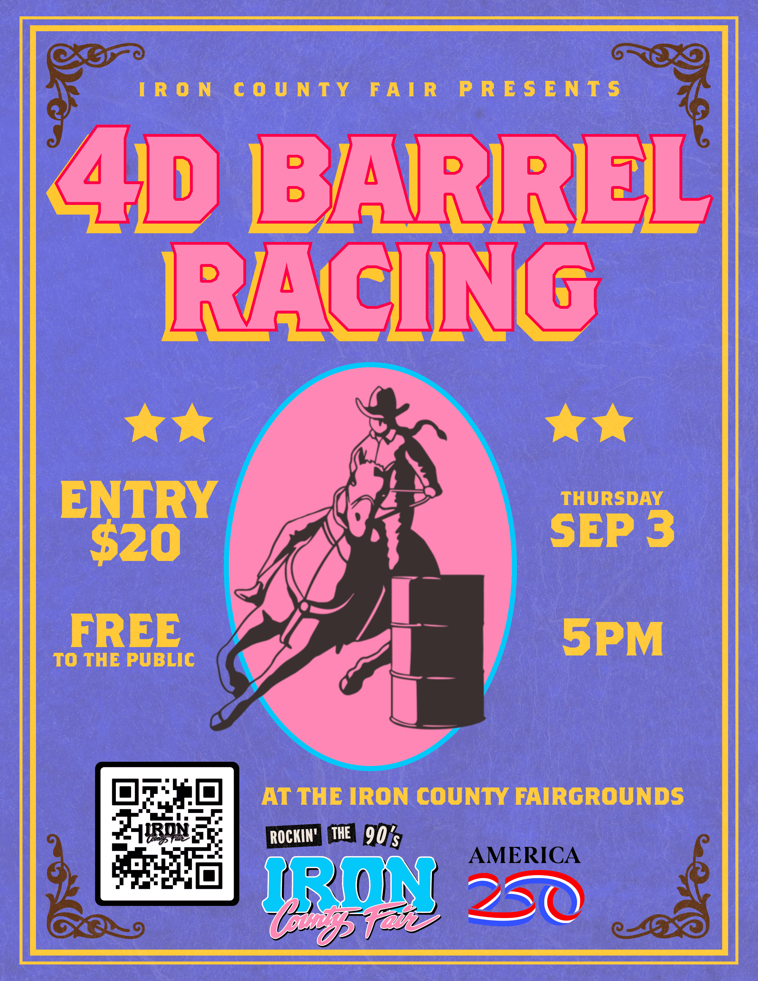4D Barrel Racing september 3rd at 5pm in the main arena 