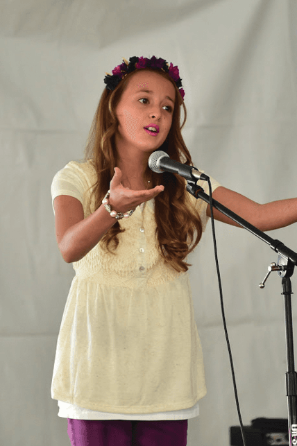 Young girl singing