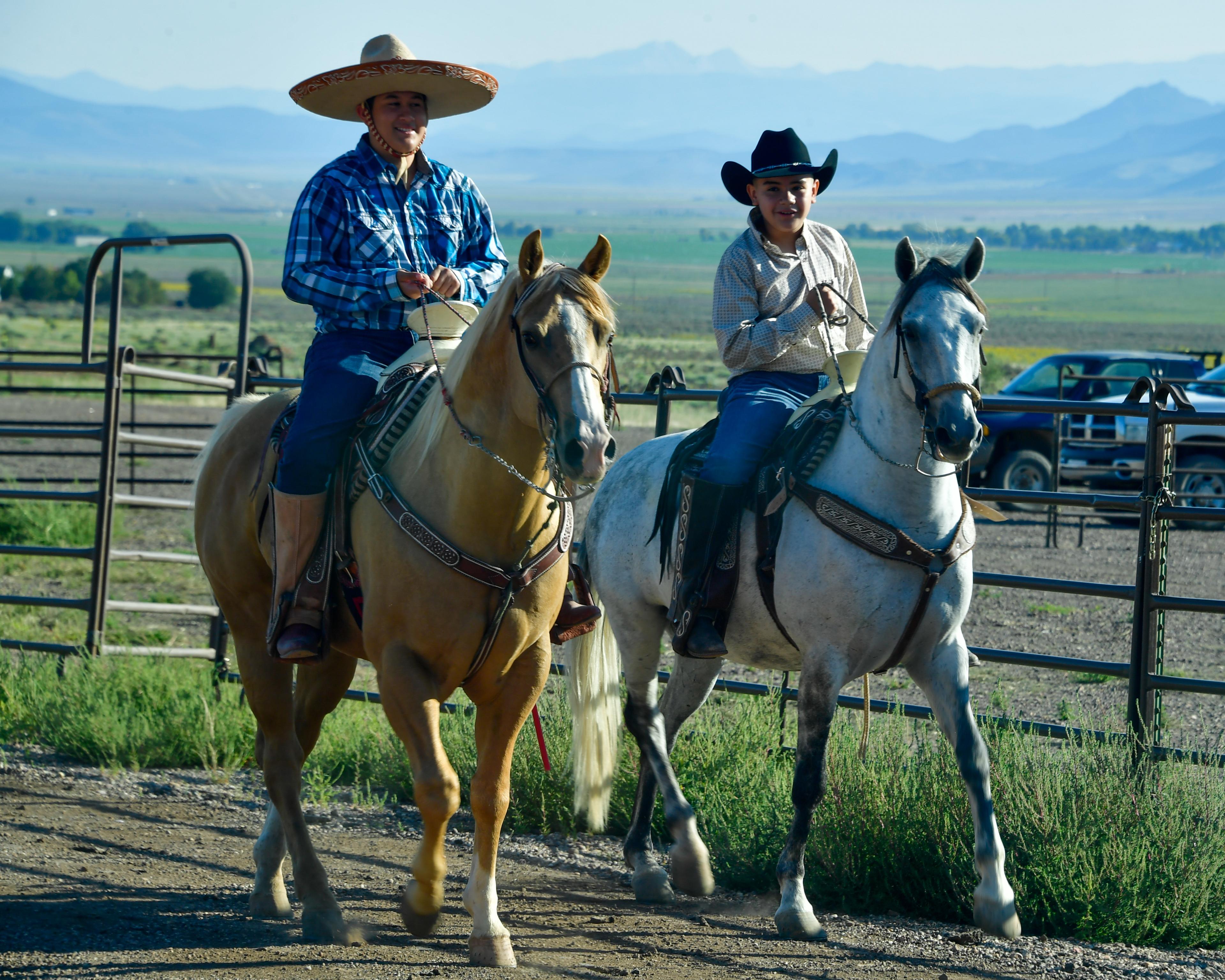 group riding horses