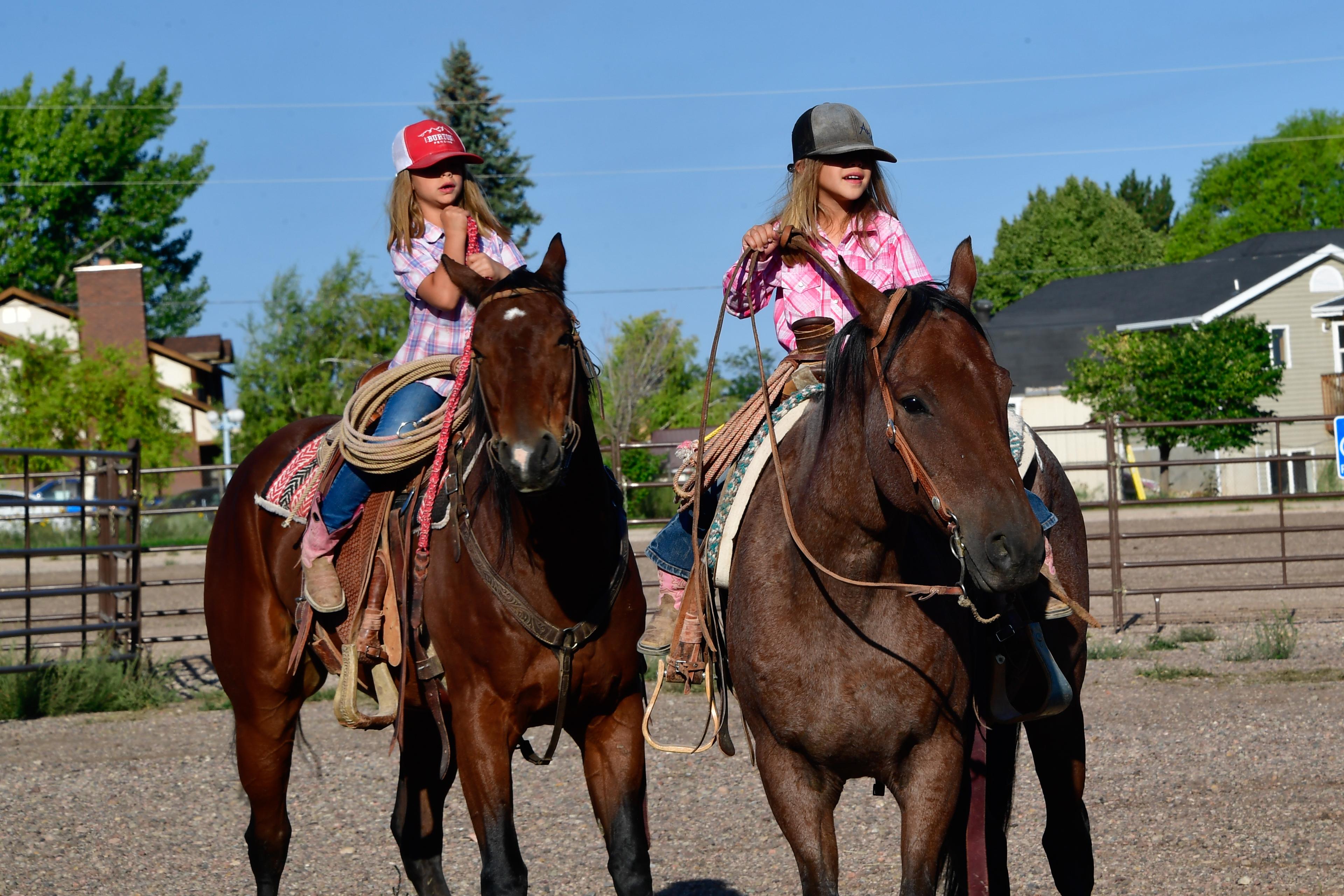 group riding horses