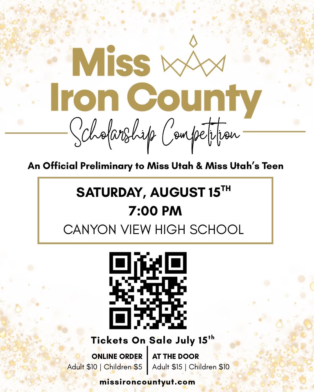 Miss Iron County Scholarship Competition flyer